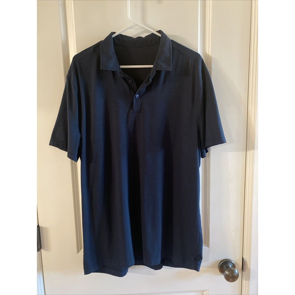 Lululemon Men’s Polo Size Xl Short Sleeve Navy Blue‎